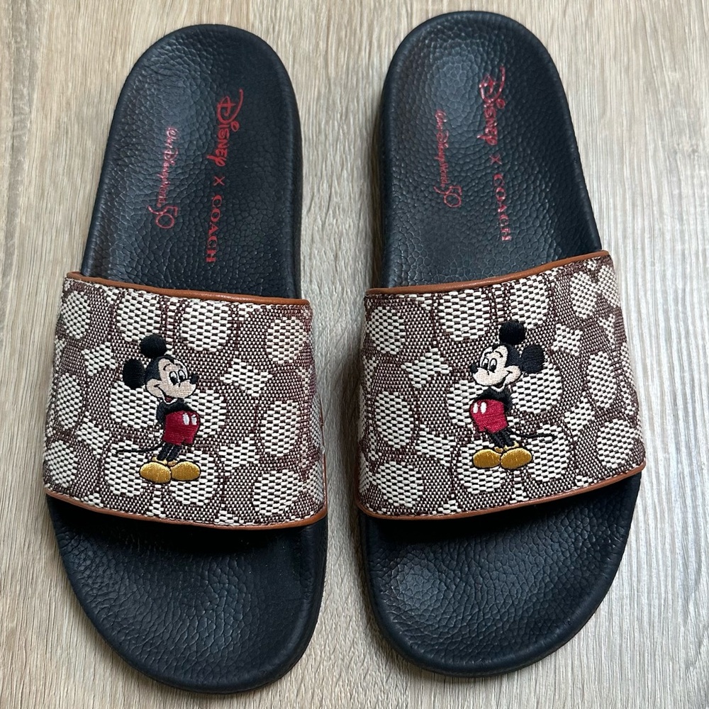 Coach x Disney Mickey Mouse Slides Size 9